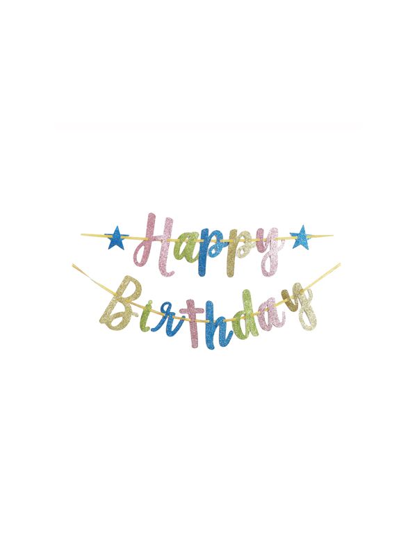 Streamers :: Happy Birthday :: Letters :: Silver :: Glitter S